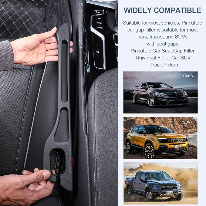 Car Seat Seam Filler 2-Piece Set, Car Seat Seam Plugs for Filling the Gap Between the seat and Console, Car Seat Seam Blocker to Prevent Items from Falling Out Added Storage Organizer