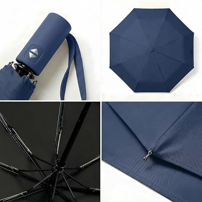 BAODINI Small UV Protection Travel Umbrella Compact for Rain and Sun UPF 50+ Windproof Portable 42 inch Umbrella for Women and Men
