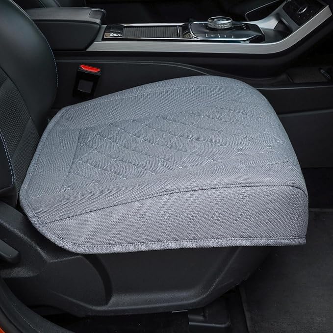 Suninbox Car Seat Cover,Bottom Car Seat Covers,Front Seat Only, Cloth Fabric Wrap Around The Bottom,Breathable Car Seat Protector Fits 95% of Vehicles 1 Piece,Gray