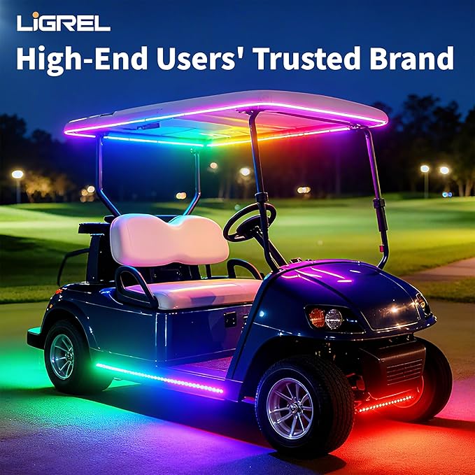 Golf Cart Lights underglow Light kit/Accessories Lighting/Wheel Lights/led Lights underbody/Remote, Music Sync, IP67 Waterproof for EZGO/Yamaha/Club Car (6Pcs)
