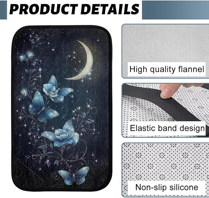 Butterfly Moon Arm Rest Cover Car Fashion Full Coverage Center Console Cushion Wear Resistant Armrest Cover Center Console Cushion Fit for Most Cars,Vehicles,SUVs