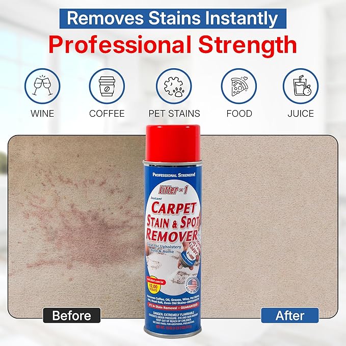 Carpet Spot Remover, Stain and Red wine Remover, and Spot Treatment for Oil, Grease, Urine, Cleaning Performance for Rugs, Upholstery, Fabrics Pack of 3