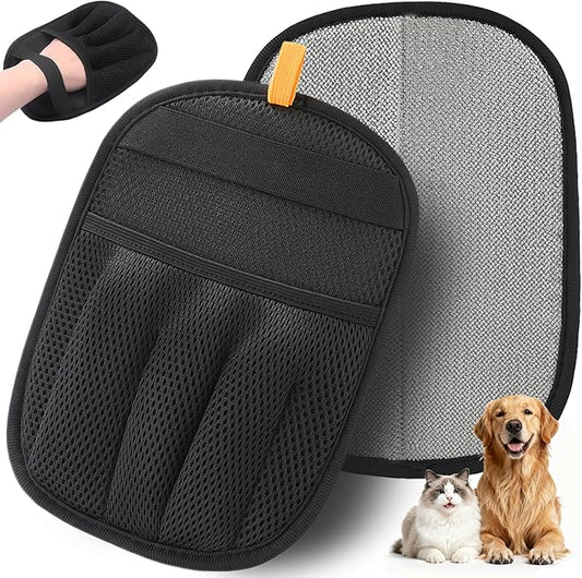 AUBELL Pet Hair Removal Glove for Dogs & Cats,2025 Upgrade Five-Finger Electrostatic Magic Brush,Animal Fur Removal Tool,Reusable Efficient Pet Hair Remover for Couch,Carpet,Clothes（1Pcs,Black）
