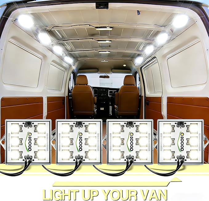 White LED Truck Pickup Bed Light Kit, 8 PCS 48 LEDs Rock Lighting Kits IP68 Waterproof LED Lighting Set with Switch for Car, Side Marker, Foot Wells, Rail Lights for Halloween