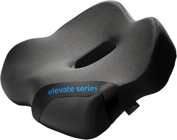 Everlasting Comfort Doctor Recommended Memory Foam Seat Cushion for Office Chairs & Car - Ergonomic Office Desk Accessories - Cushions for Tailbone Pain Relief, Sciatica (Dark Gray, X-Large)