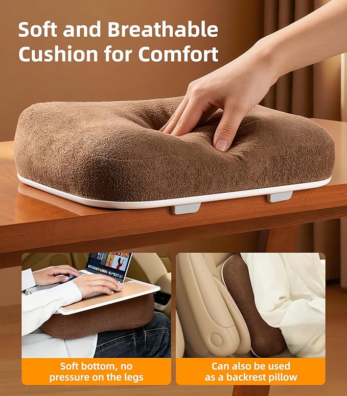 Car Seat Tray Pillow Stand, Laptop Lap Desk with Mouse Pad, Portable Food Tray with Tablet/Kindle Mount Holder, Front/Rear Seat Table for Office/Eating/Reading, Travel Essentials Accessories
