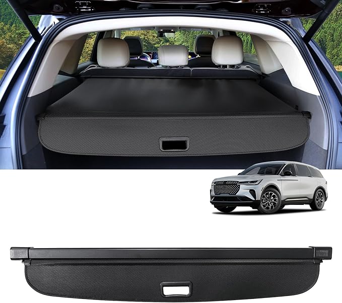 Cargo Cover for Lincoln Nautilus 2024 2025 2026 Accessories Retractable Trunk Cover Security Shielding Shade Cargo Luggage Cover Trunk Nautilus Privacy Protection (Carbon Fiber Texture)
