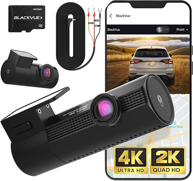 BlackVue Elite 9-2CH 64GB Dash Cam - 4K+2K Dash Cam Front and Rear, Dual HDR STARVIS 2, Power Saving Parking Mode, Free Hardwire & SD Card, Supports up to 1TB, Wi-Fi, GPS, Night Vision, App Dashcam