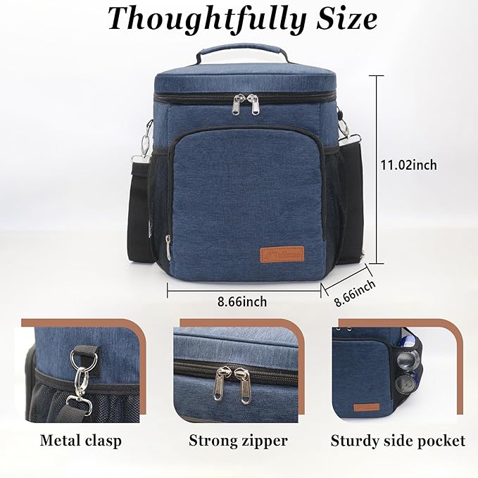 TuErcao Insulated Cooler Bag 6/24 Can Collapsible Leakproof Soft Sided Cooler for Car, Portable Foldable Small Ice Chest for Beach Camping Picnic Travel, 5/15qt Lunch Box for Men Work