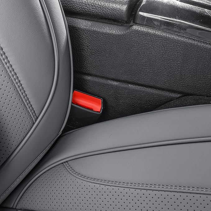 Chezope Leather Seat Covers, Grey Car Seat Covers Front Pair, Breathable Car Seat Protectors, Wear-Resistant Car Accessories, Universal Fit for Most Cars,SUVs Truck (Grey-Diamonds, Front Pair)