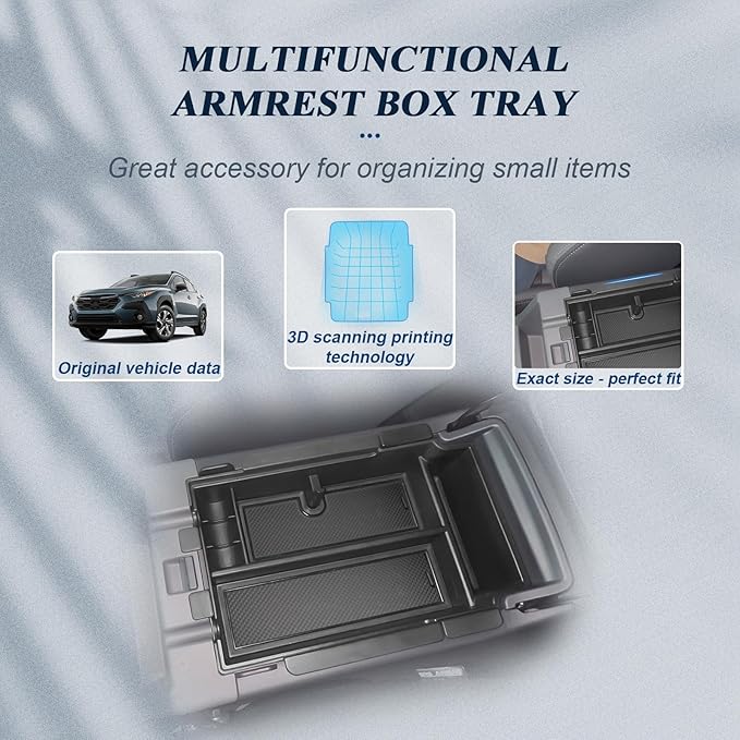 BIBIB0 2Pack 2024 2025 2026 Crosstrek Center Console Organizer for 2023-2026 Subaru Crosstrek&2024+ Impreza Console Trays Crosstrek Insert Glove Pallet Organizer 2026 Crosstrek Hybrid Double Layers