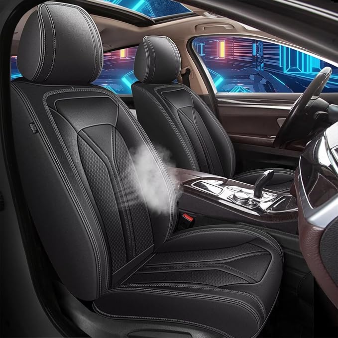 5 Seats Seat Covers Fit for Kia Sorento 2007-2023 2024 2025 Custom Breathable Leather Car Seat Cover Fit for Sorento (5 Seat,Black)