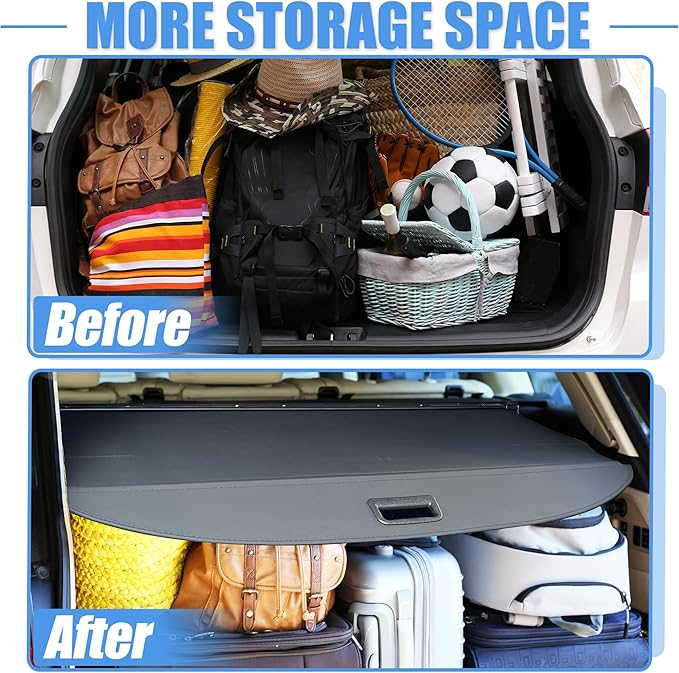 X AUTOHAUX Retractable Cargo Cover for Hyundai Tucson 2022-2024 Waterproof Non Slip SUV Rear Trunk Shielding Shade Black