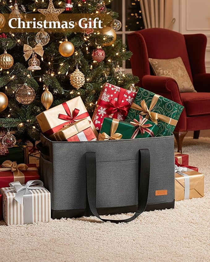 WONDAY Extra Large Utility Tote Bag - Standing Reusable Grocery Bag with Handle