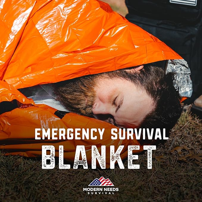 MODERN NEEDS Emergency Sleeping Bag Survival – Thermal Blanket & Bivy Sack | Emergency Bivy & Survival Blanket | Outdoor Sleeping Bag & Hiking Sleeping Bag | Sleeping Bags for Adults