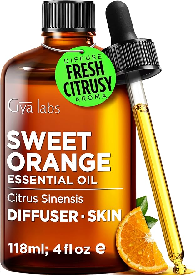 100% Pure Orange Essential Oil - 4 Fl Oz - Orange Oil for Hair, Skin, Diffuser, Aromatherapy & DIY Candle Making Scent