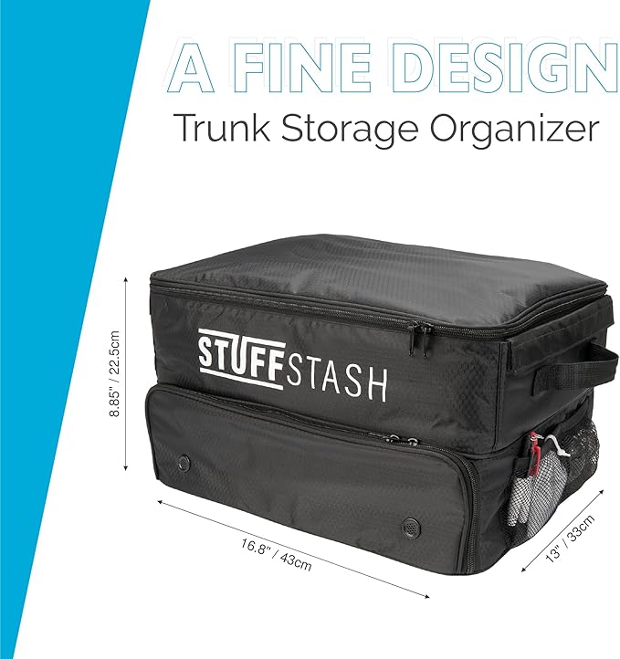 STUFFSTASH Golf Trunk Organizer for Car – Rigid, Won’t Collapse | Ventilated Shoe Compartment, Adjustable Dividers & Mesh Pockets | Golf Gift for Men & Women | Premium Car Trunk Storage Organizer