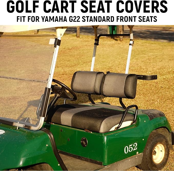 Golf Cart Front and Rear Seat Covers for Yamaha G2 G8 G9 G11 G14 G16 G19 G20 G21 G22, Durable Polyester Fabric Yamaha Golf Cart Seat Covers, Breathable Washable