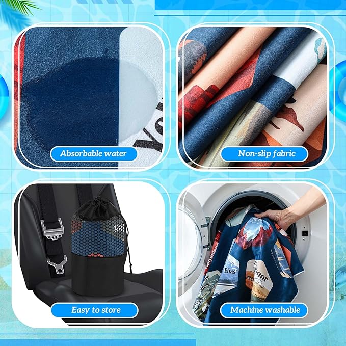 2 Pack Car Seat Towel Covers with Storage Bag 63 x 32 Inch Athletic Running Towel Seat Sweat Washable Non Slip Cover Gift for Car Outdoor Sport Activities (Multi National Parks 1)