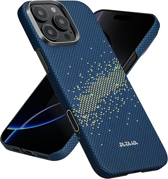 pitaka for iPhone 16 Pro Max Case Compatible with MagSafe, Thin & Light Case iPhone 16 Pro Max with a Caseless Feel, 1500D Aramid Fiber Woven [Tactile Woven-Milky Way Galaxy]