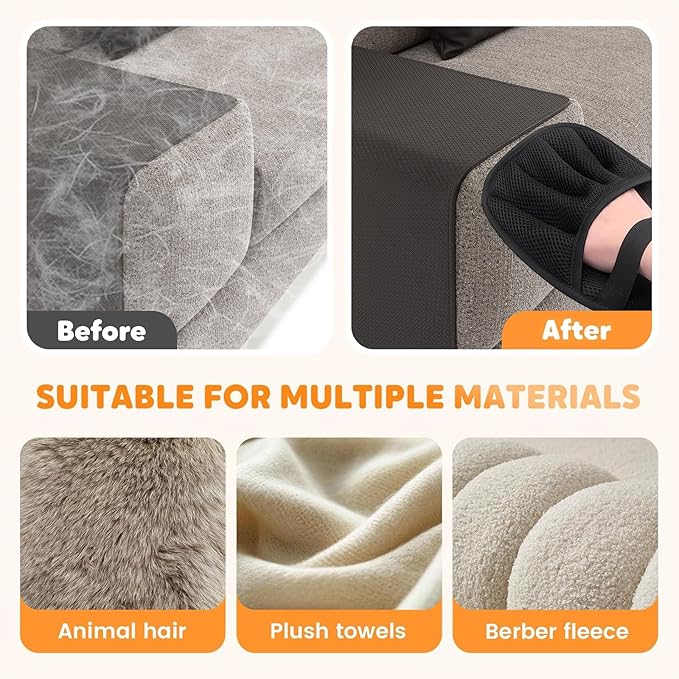 Pet Hair Removal Glove | Electrostatic Reusable Cat & Dog Magic Brush Hair Remover Tool for Furniture, Carpet, Couch | Upgraded 5-Finger Design | Gentle Grooming Tool for Pets(Eco-Friendly) (1 PCS)