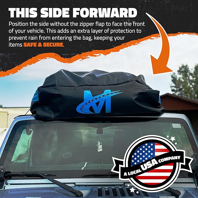 Mockins 35 Cu Ft XL Car Rooftop Cargo Carrier Bag | 80"x40"x19" All-Weather Vehicle Soft-Shell Carriers for Vehicles with or Without Roof Racks | Secure Luggage Bag for Car Roof Storage & Accessories