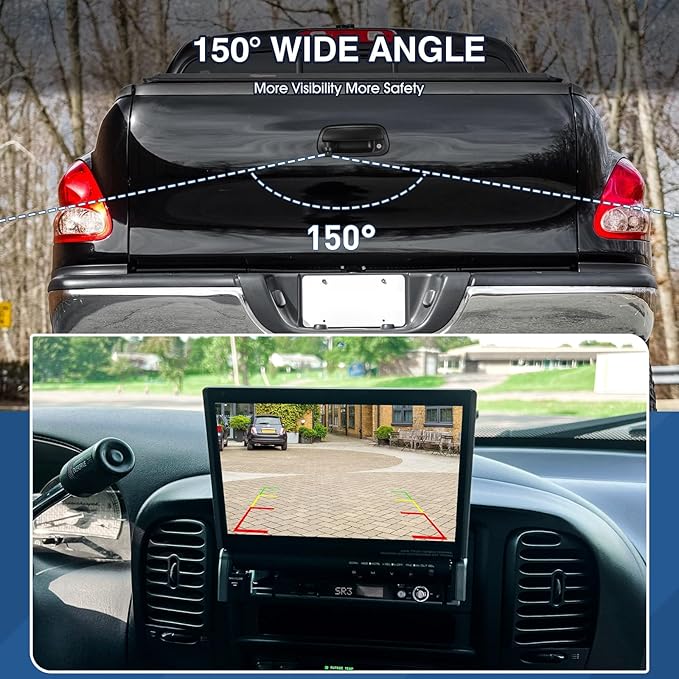 Tailgate Handle Backup Camera Fit for Toyota Tundra 2000-2006 Tailgate Reversing Rear View Park Assist Camera RCA Plug Replaces 819952028013