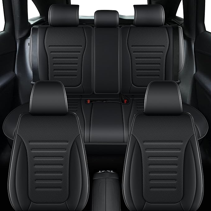 Seat Covers for Mercedes-Benz GLC 2023 2024 2025, Custom Fit All-Weather Car Seat Protectors Full Set, Waterproof Premium Leather, for 5-Seater Model - Black