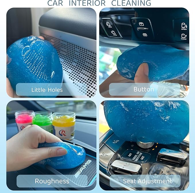 3-Pack Car Cleaning Gels Car Interior Cleaner Putty Slime Auto Detailing Tools Universal Dust Removal Cleaning Kit for Car Accessories Vents 3C Office Scented Lavender