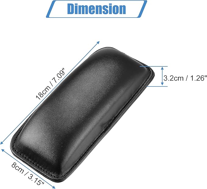 X AUTOHAUX Universal Car Center Console Knee Leg Elbow Cushion Pad Faux Leather Auto Armrest Knee Cover Support 18x8x3.2cm Black
