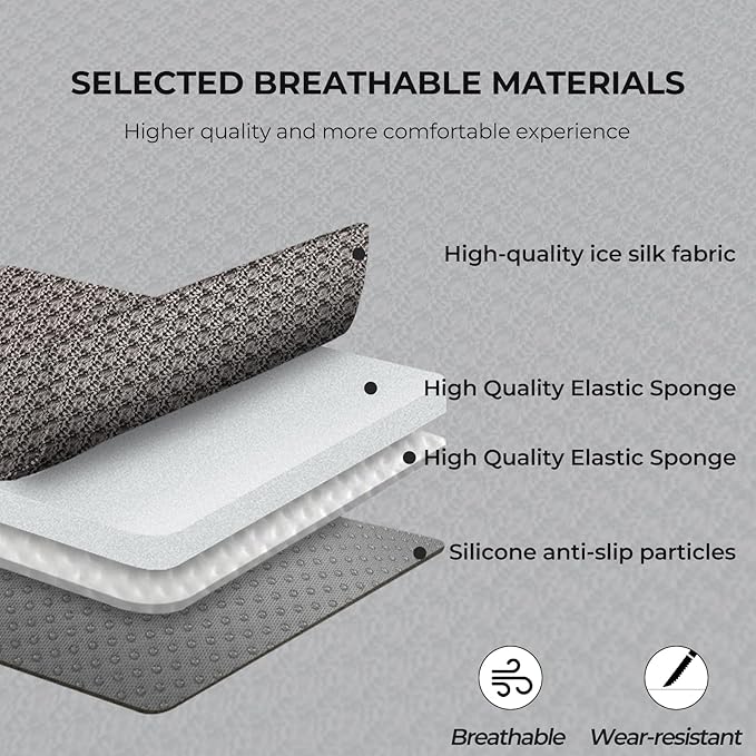 All Season Rear Bench Car Seat Covers Grey - Breathable Car Seat Protectors with Anti Slip Bottom - Durable Auto Seat Cushions Universal Fit for Vehicles Cars SUV Trucks Size M