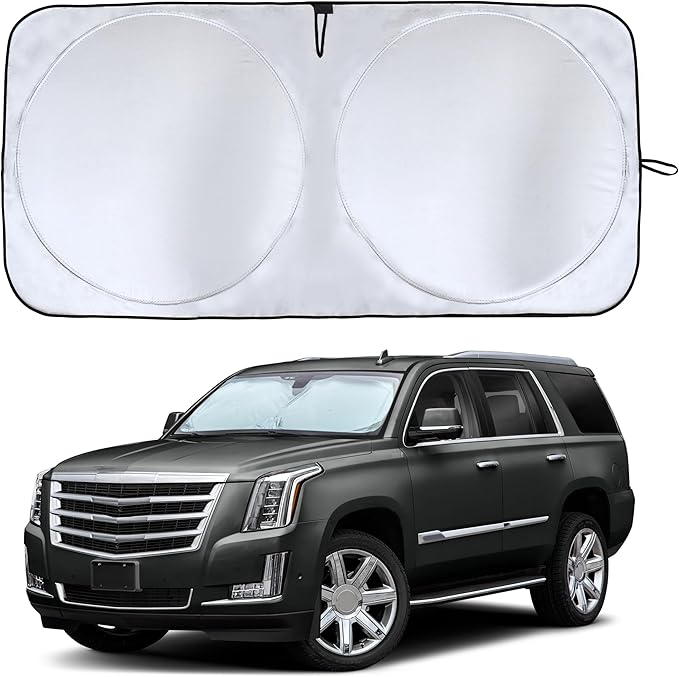 EcoNour Car Windshield Sunshade | Maximum Heat & UV Defense | Full-Coverage Reflective Sun Shade for Windshields | Foldable Design for Cooler Vehicle Interior | Easy Storage- Large