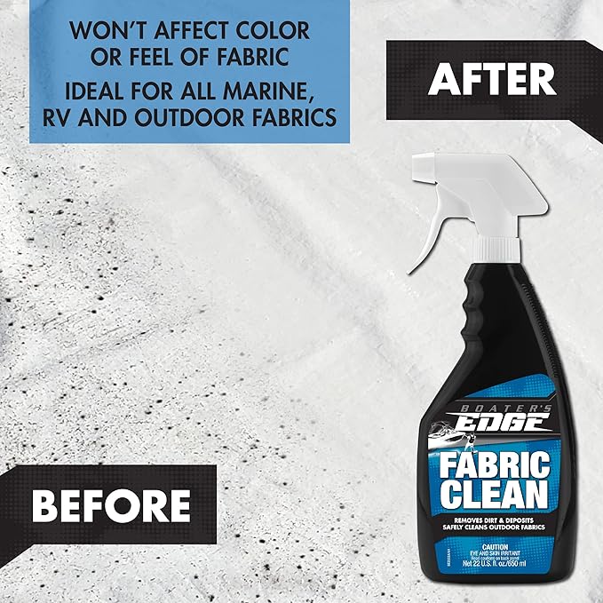 BOATER'S EDGE Fabric Clean - Marine Grade Fabric & Canvas Cleaner + Stain Remover - 32 OZ (BE2222)