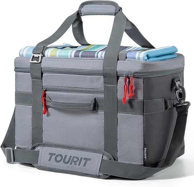 TOURIT Soft Sided Cooler Bag Insulated 48/60 Cans, Large Collapsible & Leakproof Ice Chest for Picnic, Beach, Camping, Travel