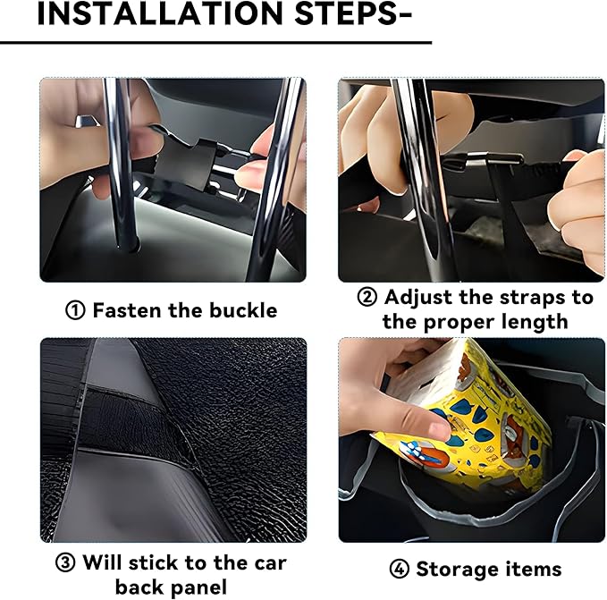 Car Trunk Organizer, Backseat Hanging Large Storage with Adjustable Straps,Waterproof PVC Collapsible Cargo Bag, Car Interior Accessories for Auto SUV MPV (Red)