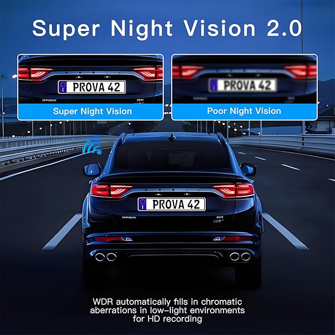4 Channel Dash Cam 360 Degree View 5G WiFi & APP Control, WIZACE 2K Front and Rear Inside, Left Right Dash Camera for Cars Free 64GB TF Card, G-Sensor, Night Vision, 24H Parking Mode