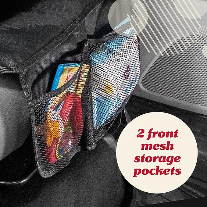 Lusso Gear Car Seat Protector - Waterproof Car Seat Cover - Non-Slip Padding & Mesh Pockets for Baby Travel Gear - Universal SUV & Vehicle Fit - Tan