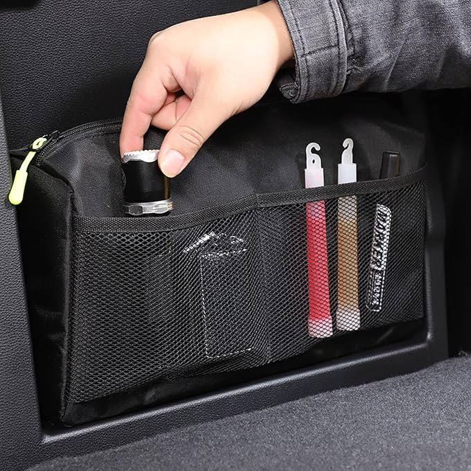 TOYCIDFG Back Seat Storage Bag Compatible with Toyota Tundra 2022-2025, Save Space Multi Function with Strap Car Storage Accessories (Seatback Bag)