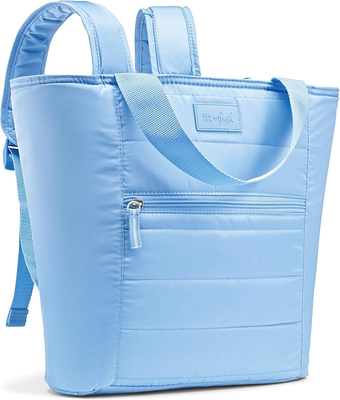 Fit & Fresh Mari Cooler Backpack for Women, Insulated Leakproof Soft Cooler Bag (12 Can), Lunch Tote, Beach Cooler, Lightweight Travel Picnic Tote, Cornflower