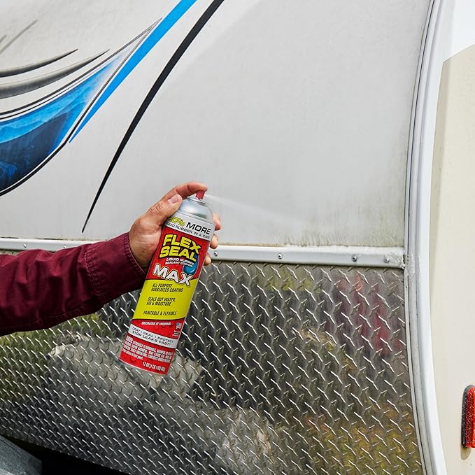 Flex Seal MAX, 17 oz, 1-Pack, Clear, Stop Leaks Instantly, Waterproof Rubber Spray On Sealant Coating, Perfect for Gutters, Wood, RV, Campers, Roof Repair, Skylights, Windows, and More