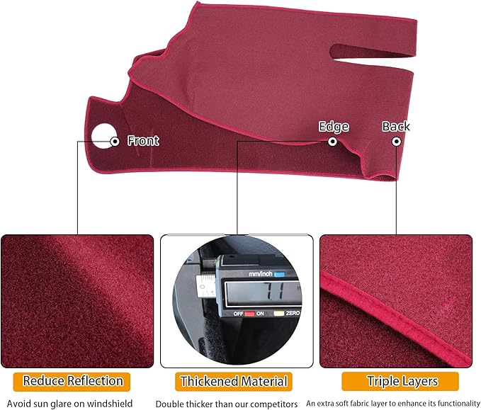 Dash Cover Custom Fit for 1997-2000 Chevy Chevrolet Silverado/GMC Sierra C1500 C2500 C3500 K1500 K2500 K3500, 1997-1999 GMC Yukon/Chevy Tahoe, Dashboard Cover Mat Pad(97-99 Maroon)