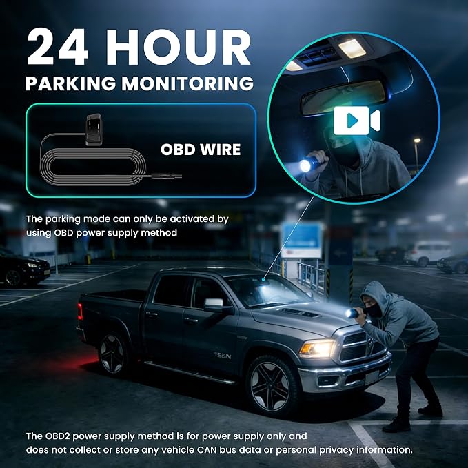 QHI 4K Dash Cam Fit Dodge RAM 1500 2019-2024, Hidden OEM Style, 4K Front & 1080P Rear Camera, 128GB EMMC, 24H Parking Mode, GPS & CPL, for Rebel Big Horn Laramie (S87 Front only 4K)
