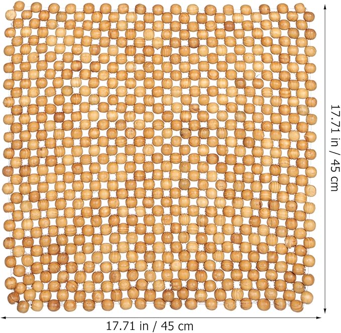 Pine Wood Beaded Seat Cushion Cooling Square Car Seat Cover Comfortable Office Chair Pad for Driving and Home Use