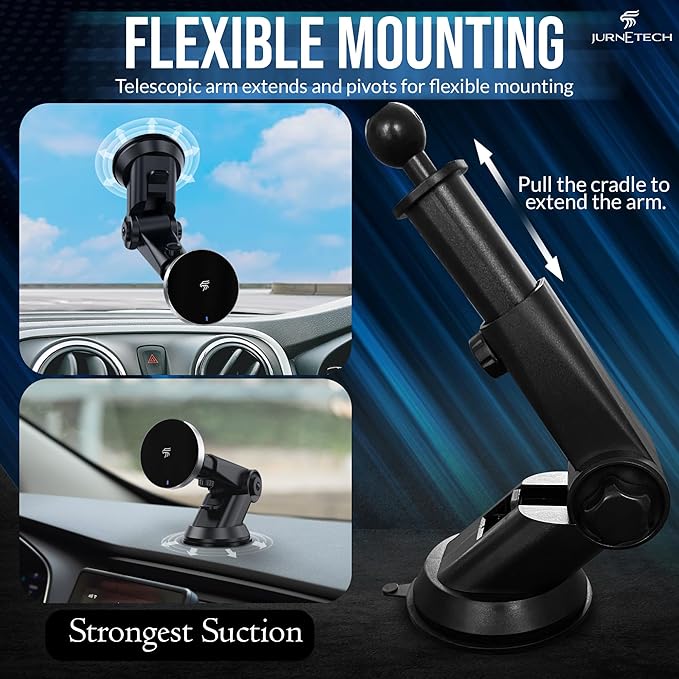 Magsafe Car Mount Charger | Magnetic Phone Charger for Car | 3 Mounts | Max Stability | 360° Rotation | Compatible with Magsafe Phone Case | Fits iPhone 16/15/14/13/12