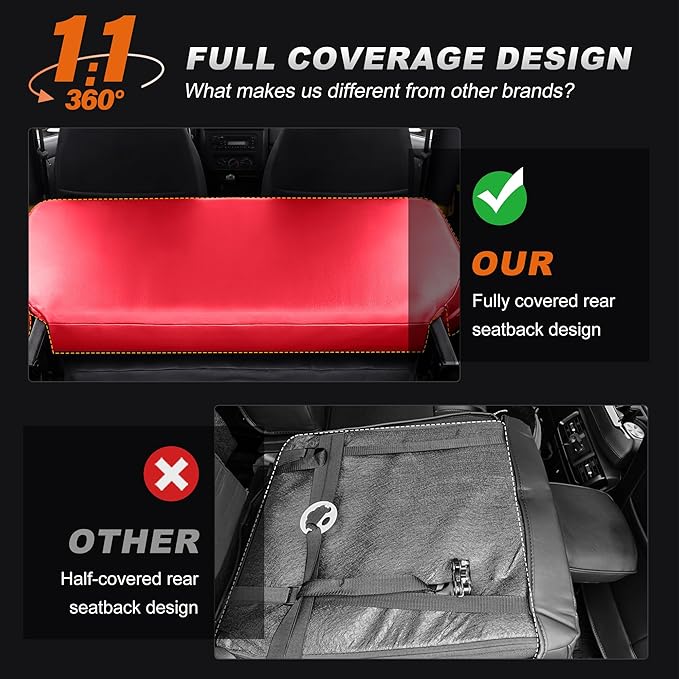 AOMSAZTO Custom Fit Seat Covers for Jeep Wrangler 1997 1998 1999 2000 2001 2002 Waterproof Car Seat Covers Full Set Black