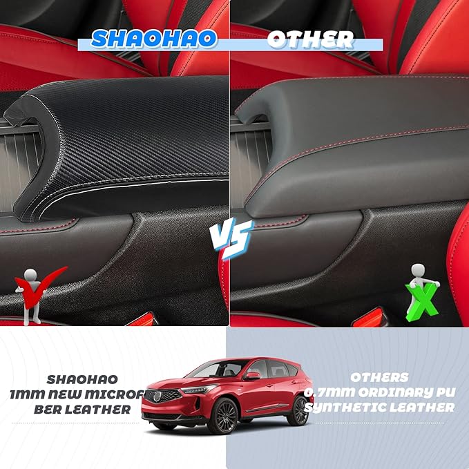 SHAOHAO 2023 RDX Armrest Cover for 2022 2023 Acura RDX Center Console Cover, Middle Console Lid Cover 2023 RDX Armrest Seat Box Protector Pad Elbow Arm Rest Cushion for 2022 2023 Acura RDX