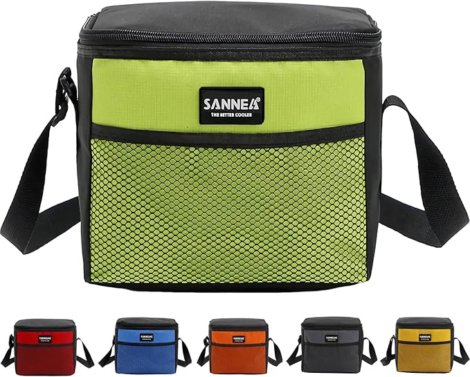 6 Can/5L Lunch Bag for Women Men Portable Lunch Box Small Cooler Bag Soft Collapsible Reusable Insulated Lunch Tote for Everyday Work Travel (Green)