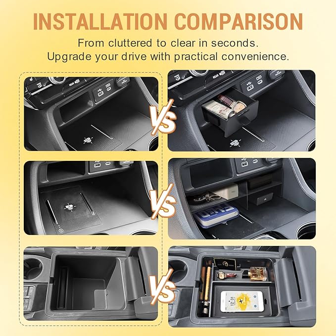3PCS Center Console Organizer Insert Tray Compatible with Honda 2023 2024 2025 Pilot & 2026 Passport Interior Accessories, Armrest Storage Box & Front Center Console Shelf & Glove Box Hidden Drawer