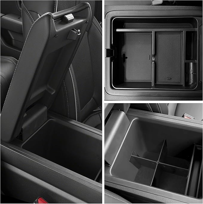 YOJOJOCO 2PCS Center Console Organizer Compatible with Honda 2023-2025 2026 Pilot ＆ 2024-2026 Ridgeline ＆ 2024-2026 Passport Accessories Hidden Storage Box Insert Tray