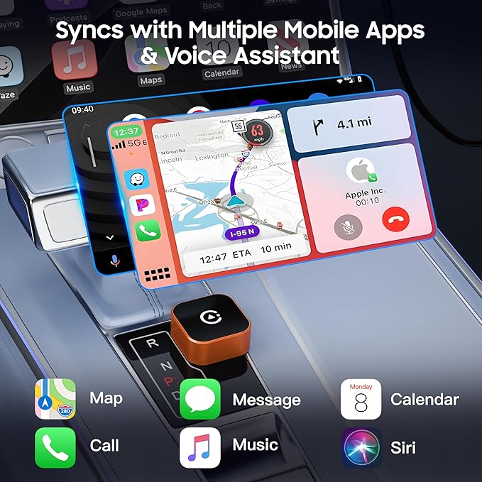 2026 2-in-1 Wired to Wireless CarPlay Android Auto Adapter, USB/Type-C Plug & Play Car Dongle, Fast Auto Connect & Stable Signal for Apple iPhone & Android